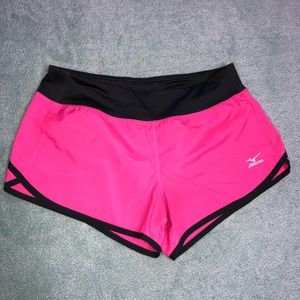 Mizuno hot pink running shorts